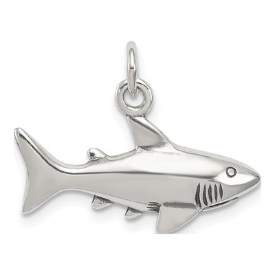 Sterling Silver Antique Shark Pendant