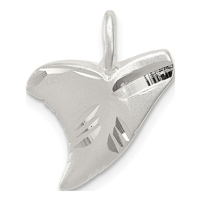 Sterling Silver Diamond-Cut Shark Tooth Pendant
