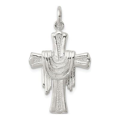 Sterling Silver Draped Cross Pendant