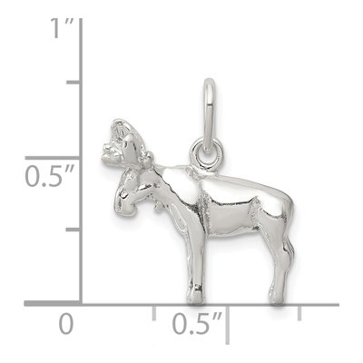 Sterling Silver 3D Moose Pendant – view 4