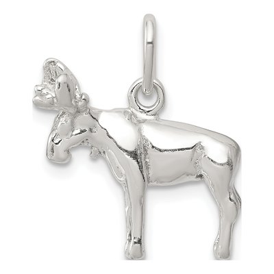 Sterling Silver 3D Moose Pendant