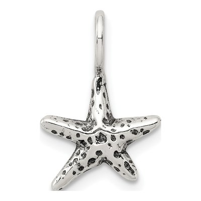 Sterling Silver Antiqued Starfish Pendant