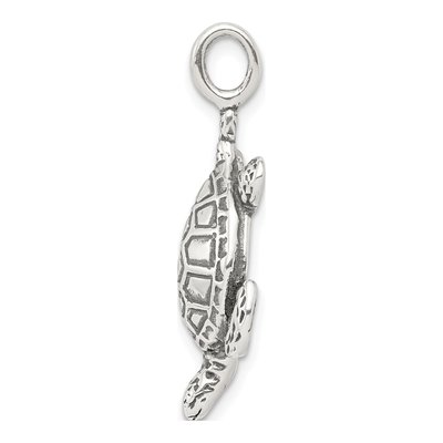 Sterling Silver Antiqued Sea Turtle Pendant – view 3