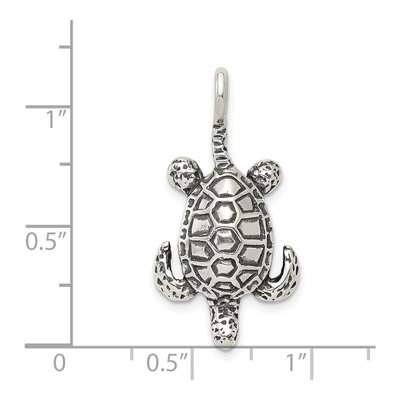 Sterling Silver Antiqued Sea Turtle Pendant – view 4