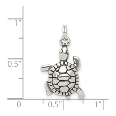 Sterling Silver Antique Turtle Charm – view 4