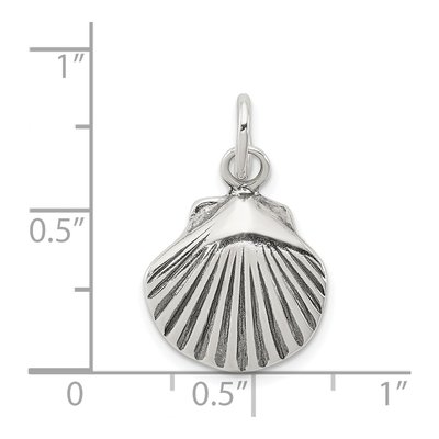 Sterling Silver Antiqued Sea Shell Pendant – view 4