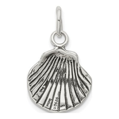Sterling Silver Antiqued Sea Shell Pendant – view 5