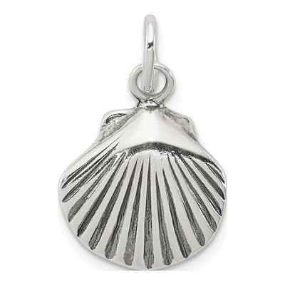 Sterling Silver Antiqued Sea Shell Pendant