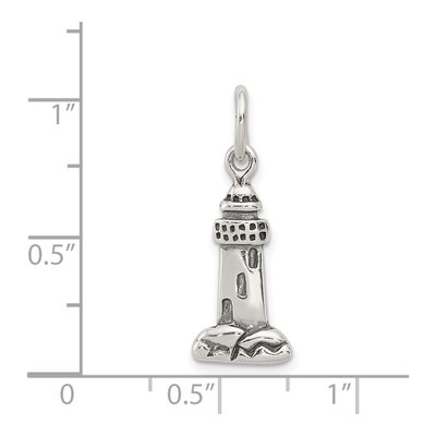 Sterling Silver Antiqued Lighthouse Charm Pendant – view 4