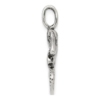 Sterling Silver Antiqued Mermaid Pendant – view 3