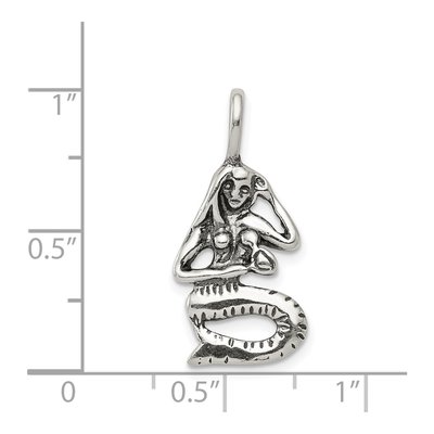 Sterling Silver Antiqued Mermaid Pendant – view 4