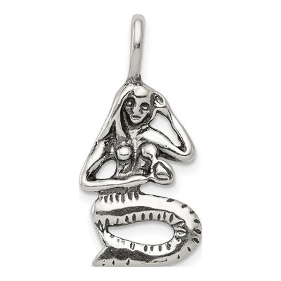 Sterling Silver Antiqued Mermaid Pendant