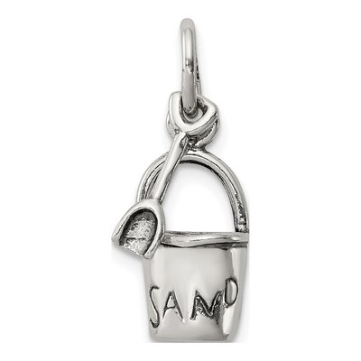 Sterling Silver Sand Bucket Shovel Charm