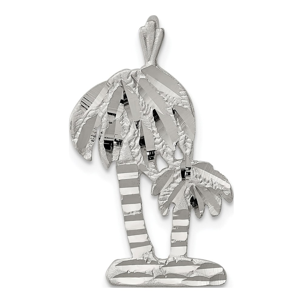 Sterling Silver Diamond-Cut Palm Trees Pendant