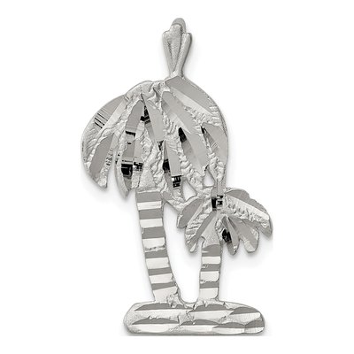Sterling Silver Diamond-Cut Palm Trees Pendant
