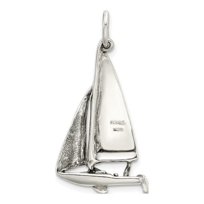 Sterling Silver Antiqued Sailboat Pendant – view 5
