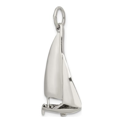 Sterling Silver Antiqued Sailboat Pendant – view 6