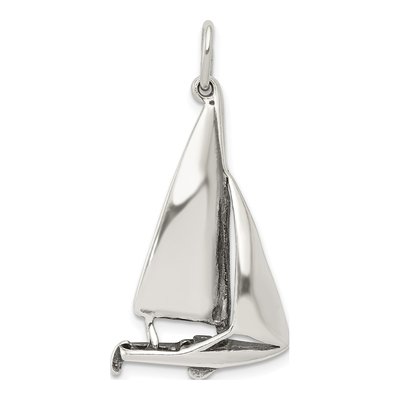 Sterling Silver Antiqued Sailboat Pendant