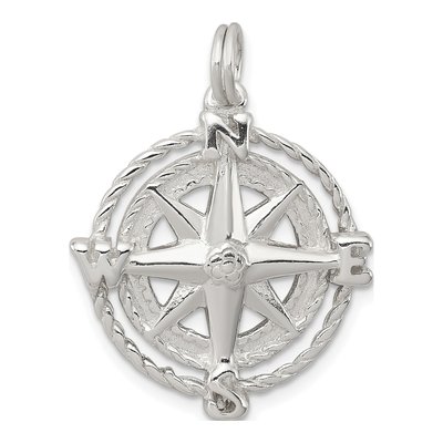 Sterling Silver Compass Pendant