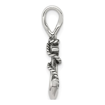 Sterling Silver Antiqued Anchor Rope Pendant – view 3