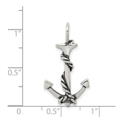 Sterling Silver Anchor Rope Pendant – view 4