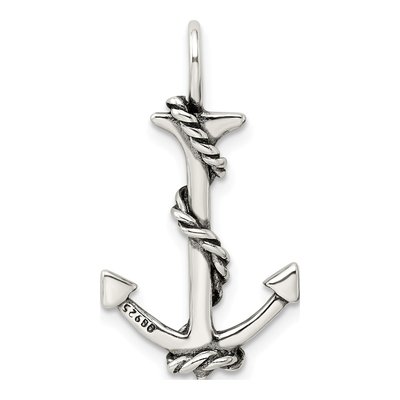 Sterling Silver Anchor Rope Pendant – view 5