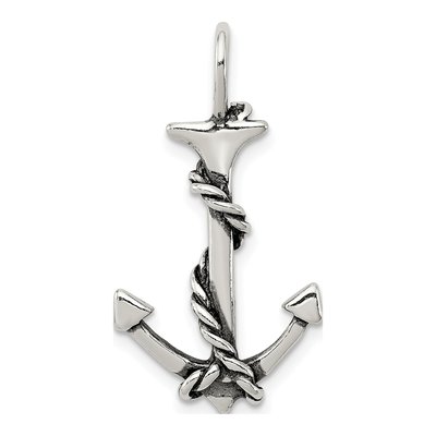 Sterling Silver Anchor Rope Pendant