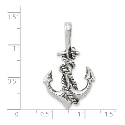 Sterling Silver Antiqued Anchor Pendant – view 4