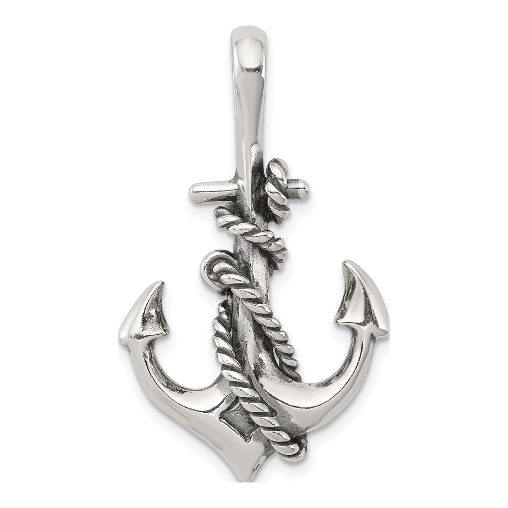 Sterling Silver Antiqued Anchor Pendant