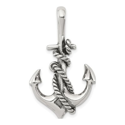 Sterling Silver Antiqued Anchor Pendant