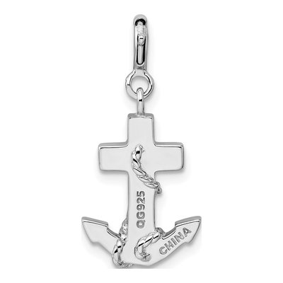 Sterling Silver Crystal Anchor Charm – view 4