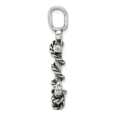Sterling Silver Antiqued Anchor Pendant – view 3