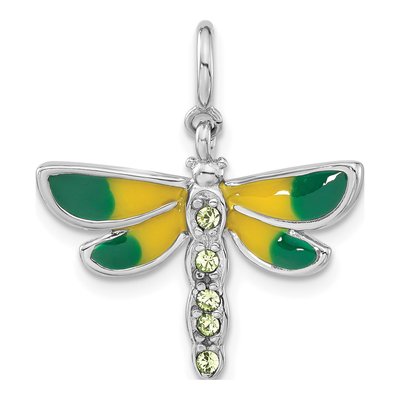 Sterling Silver CZ Dragonfly Charm