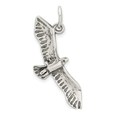 Sterling Silver Antiqued Seagull Pendant – view 4