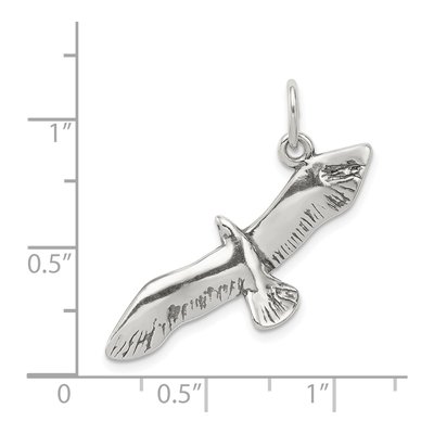 Sterling Silver Antiqued Seagull Pendant – view 5