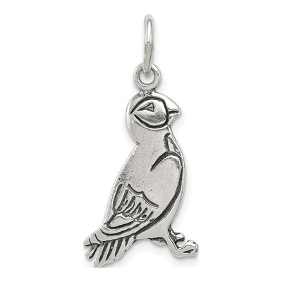 Sterling Silver Antiqued Puffin Pendant