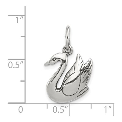 Sterling Silver Antiqued Swan Pendant – view 4