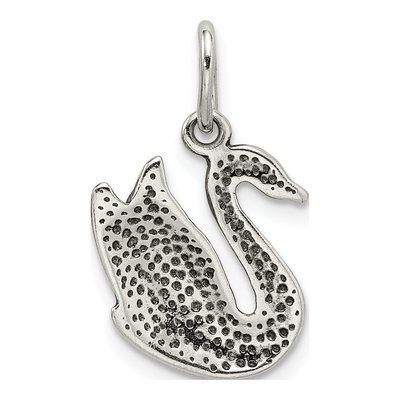 Sterling Silver Antiqued Swan Pendant – view 5