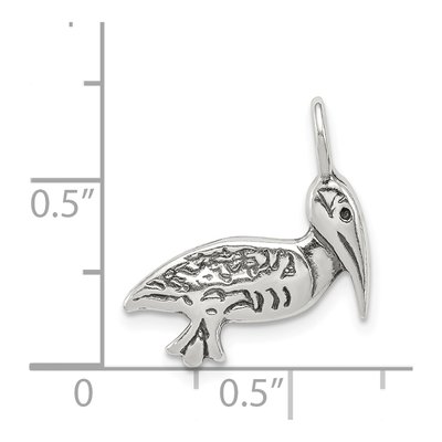 Sterling Silver Antiqued Pelican Pendant – view 4