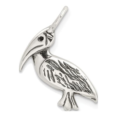 Sterling Silver Antiqued Pelican Pendant – view 5