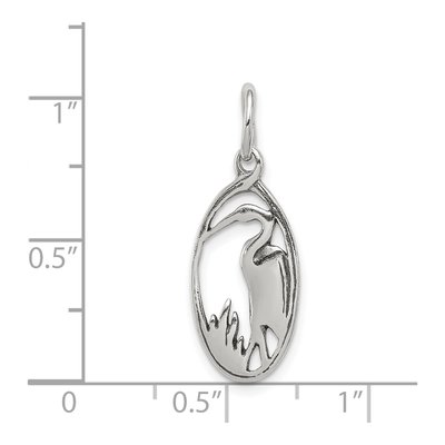 Sterling Silver Crane Oval Frame Charm – view 4
