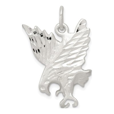 Sterling Silver Diamond-Cut Eagle Charm