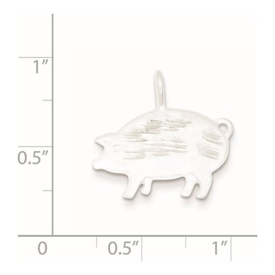 Sterling Silver Diamond-Cut Pig Pendant – view 2