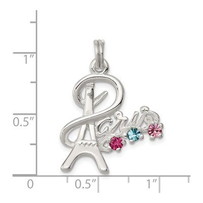 Sterling Silver Crystal Paris Charm – view 4