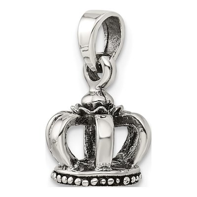 Sterling Silver Antiqued Crown Pendant – view 6