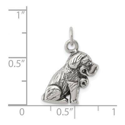 Sterling Silver Antique St Bernard Dog Charm – view 4