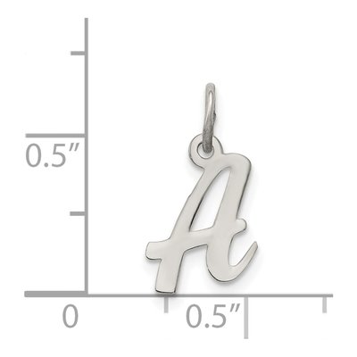Sterling Silver Script Letter A Pendant – view 4