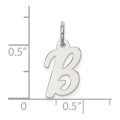 Sterling Silver Script Letter B Pendant – view 5