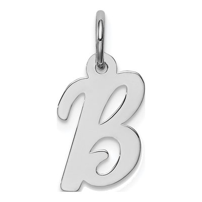 Sterling Silver Script Letter B Pendant
