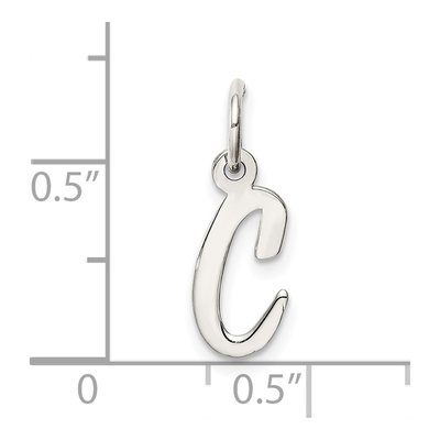 Sterling Silver Script Letter C Charm – view 5